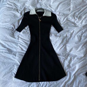 Maje Ribbed Knit Dress with Collar (size S)